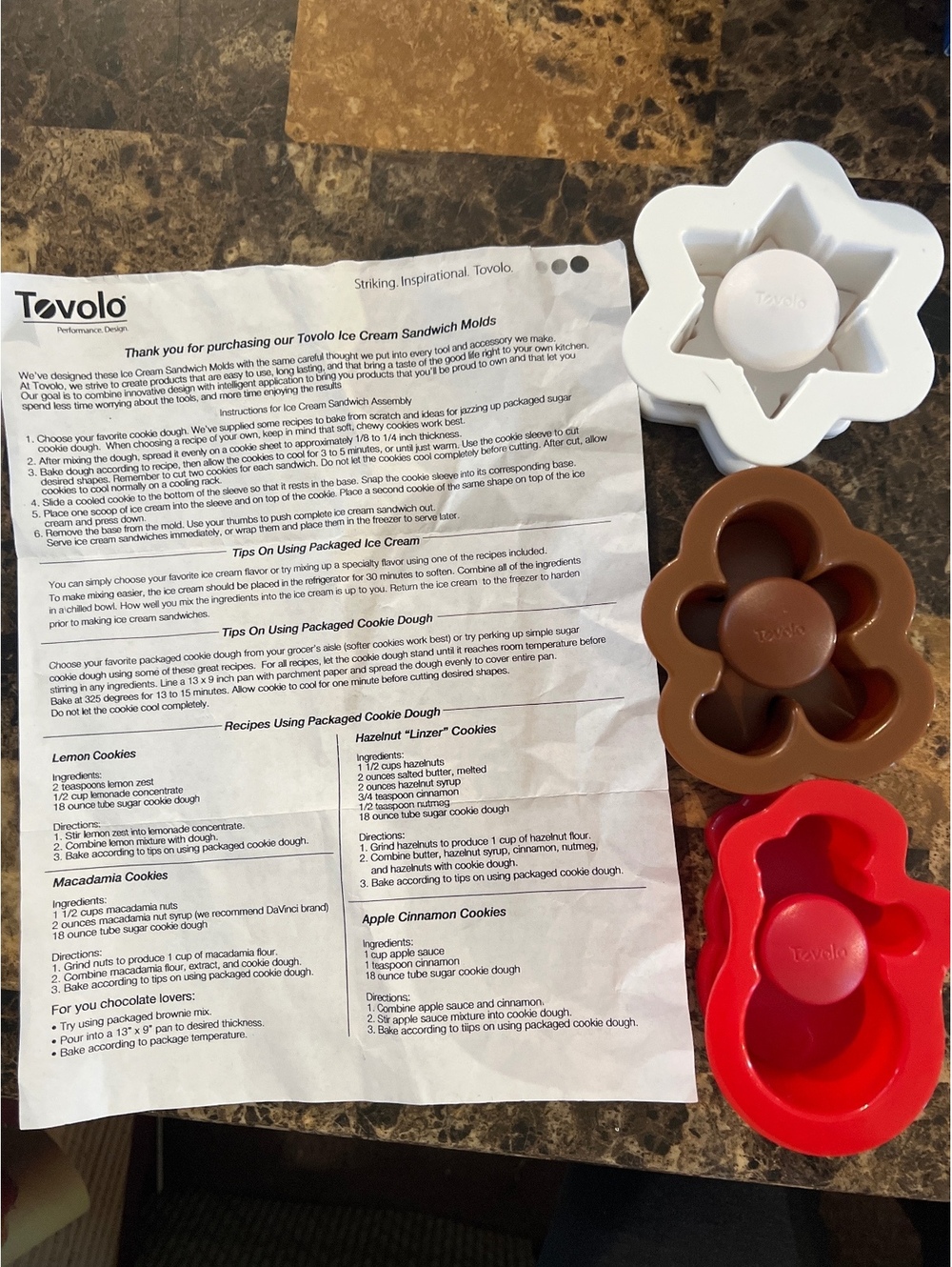 Tovolo Ice Cream Sandwich Molds - Gingerbread Man, Snowman, and Snowflake Shapes